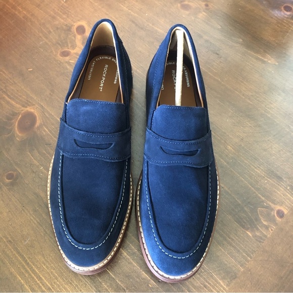 Rockport Blue Suede Leather Loafer. Size 12W. - Picture 2 of 12